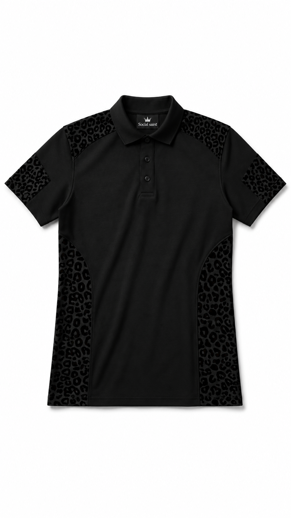 Noir Leopard Polo